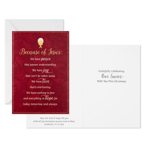 Because of Jesus Boxed Christmas Cards 1DSH1190