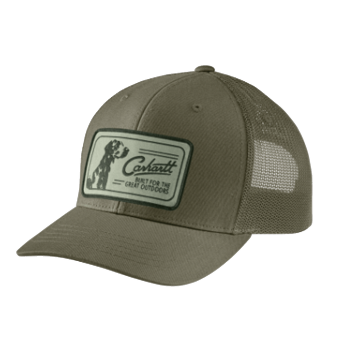 Men's Canvas Mesh-Back Dog Patch Cap 106913