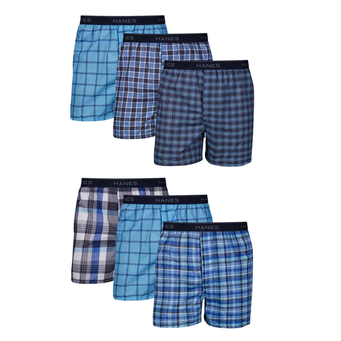 Men's Plaid Boxer Underwear 6-Pack 841BX6 A