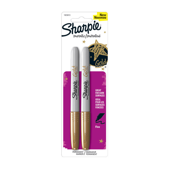 Metallic Gold Fine Tip Permanent Marker 2 pk 1823813