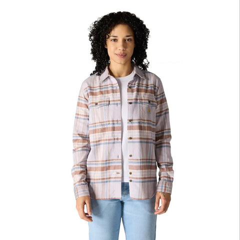 Women's TENCEL Fiber Lightweight Relaxed Fit Plaid Shirt 107135