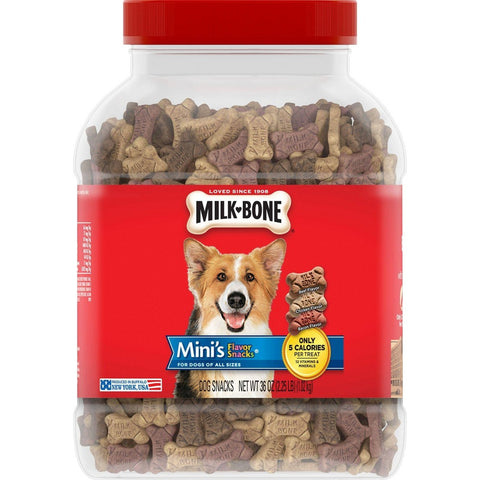 Flavor Snacks Mini�s Dog Biscuits Flavored Crunchy Dog Treats 36 oz Canister