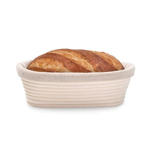 Mrs.Anderson's Oval Bread-Proofing Basket 22064 with baked bread