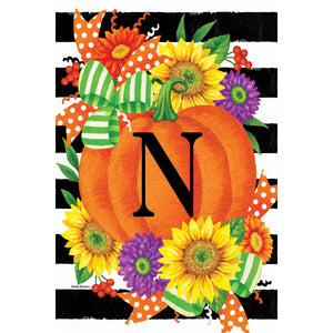 Pumpkin Splendor Monogram Flag N