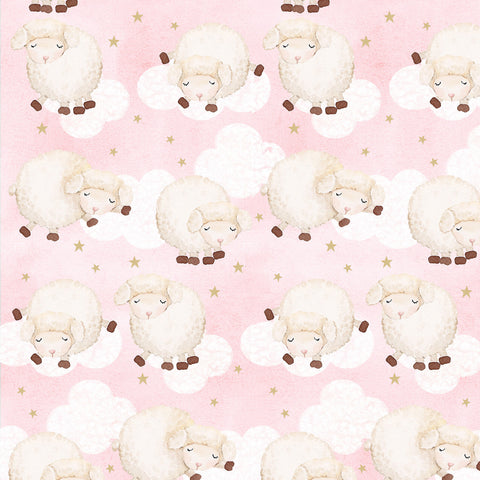 Sleeping Sheep Cotton Flannel Fabric N-0952-22