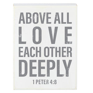 Faithworks Above All 1 Peter 4:8 Box Sign N7559 – Good's Store Online