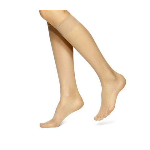 No Nonsense 2 Pair Reinforced Toe Nylon Knee High NN6747