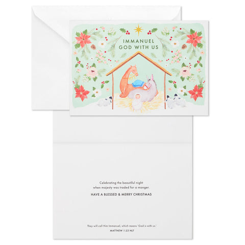 Poinsettia Nativity Boxed Christmas Cards 1DSH1202