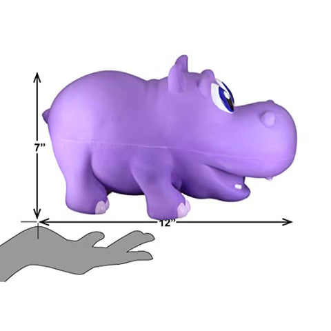 Babies Jumbo Hippo Latex Dog Chew Toy 12.5 in