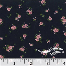 Double Brushed Knit Floral Fabric 32925 navy
