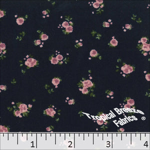 Double Brushed Knit Floral Fabric 32925 navy