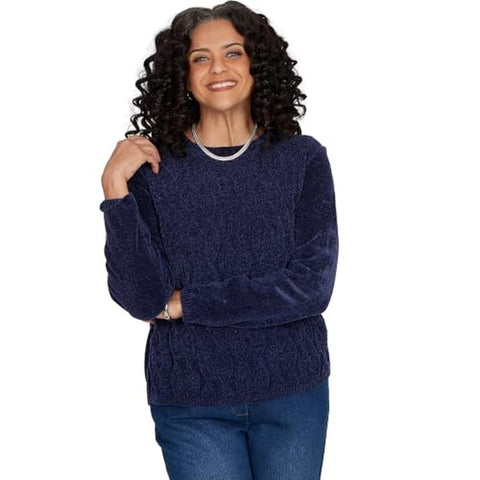 Women's Cable Chenille Pullover Sweater 03468