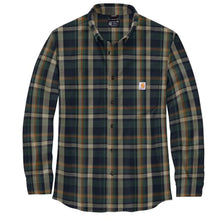 navy, Men's Big and Tall Rugged Flex Relaxed Fit Midweight Flannel Long-Sleeve Plaid Shirt 106352