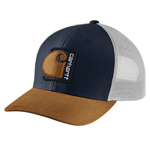 Navy Men's Canvas Mesh-Back C Patch Cap 106742