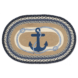 Navy Anchor Patch Rug 20x30 In. OP-443