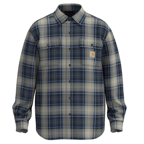 Men's Hubbard Loose Fit Heavyweight Flannel Long-Sleeve Plaid Shirt 107013