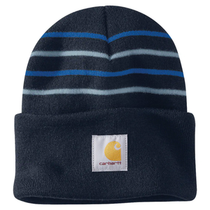 Navy Men's Knit Stripe Beanie 106338