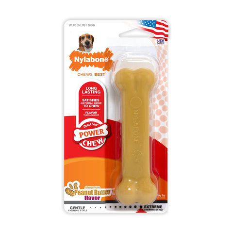 Power Chew Original Bone Dog Toy Peanut Butter Flavor Medium