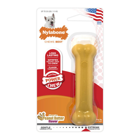 Power Chew Original Bone Dog Toy Peanut Butter Flavor, Small