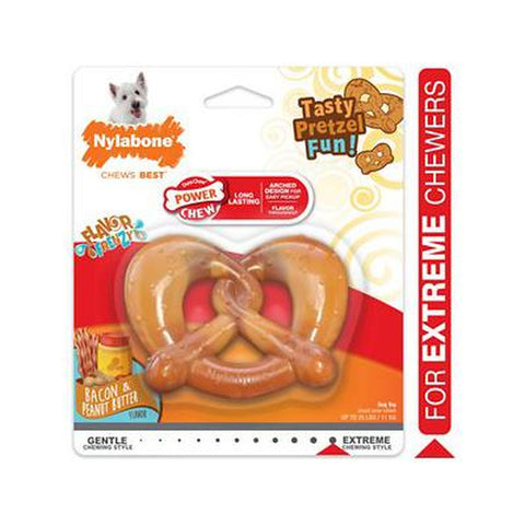 Power Chew Pretzel Dog Toy Dog Chew Toy Bacon & Peanut Butter Flavor Small 1 Count