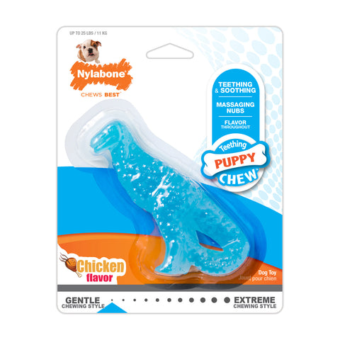 Puppy Chew Dental Dinosaur Dog Toy Chicken Flavor Small 1 Count