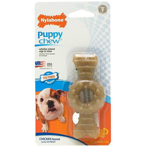 Puppy Chew Ring Bone Dog Toy Chicken Flavor X-Small