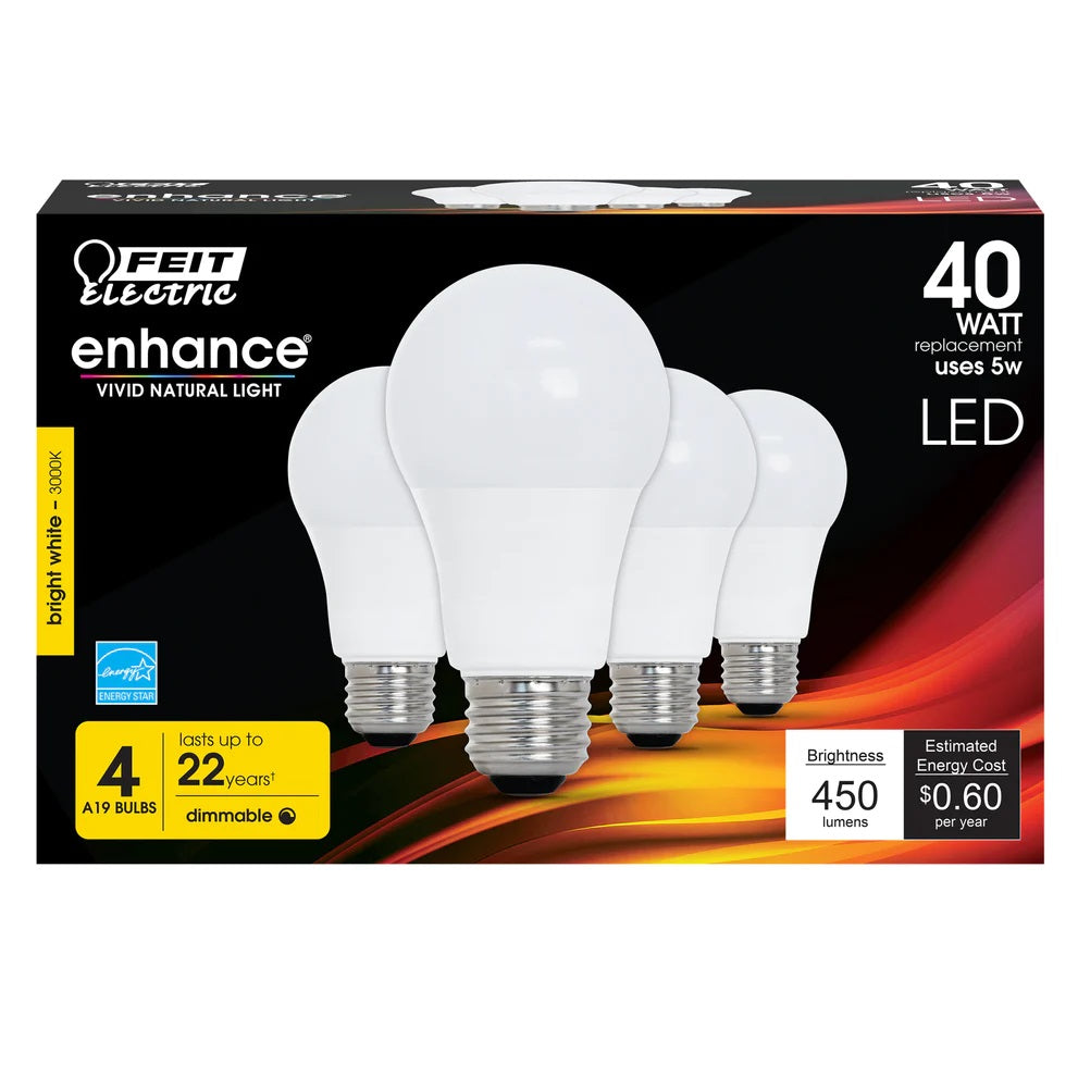 Bright White 4-Pack 40W Enhance LED Light Bulbs OM40DM/9