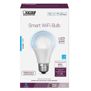 Daylight 60W LED A19 Smart WiFi Bulb OM60/9