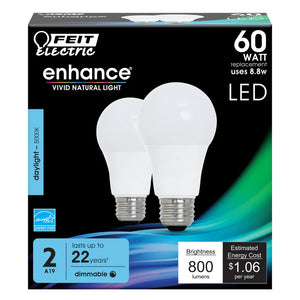 Daylight 2-Pack 60W Enhance LED Light Bulbs OM608