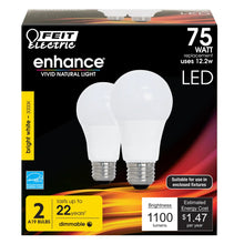 Bright White 2-Pack 75W Enhance LED Light Bulbs OM75DM/9