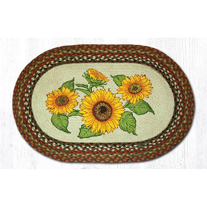 Sunflowers Braided Jute Rug OP-300