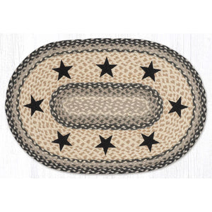 Black Star Braided Jute Rug OP-890