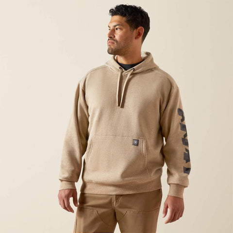 Men's Rebar Lightweight Logo Hoodie 10062709 Oatmeal