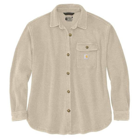 Women's Oversized-Fit Heavyweight Waffle Knit Shirt 107134