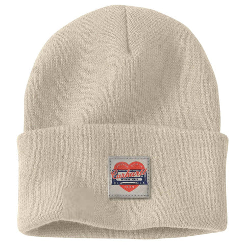 Women's Knit Heart Patch Beanie 107409