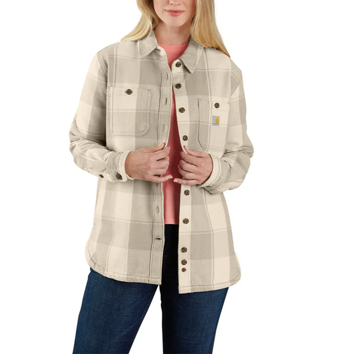 Oatmilk Women's Loose Fit Twill Shirt Jacket 106450