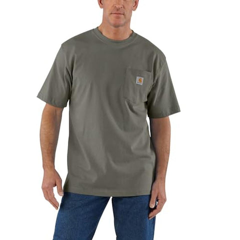Olive Men's Short-sleeved Pocket T-Shirt K87