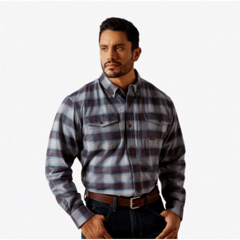 Blue Men's Rebar Flannel DuraStretch Work Shirt 100625