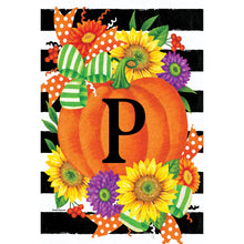 Pumpkin Splendor Monogram Flag P