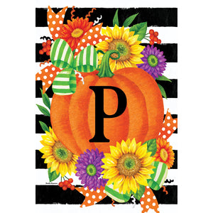 Pumpkin Splendor Monogram Flag P