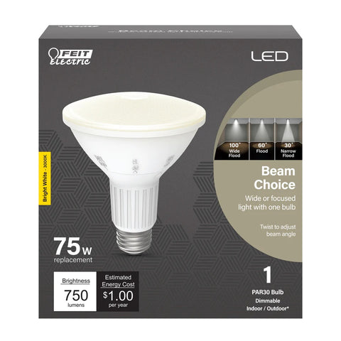 Bright White 75W PAR30 Dimmable BeamChoice LED Light Bulb PAR30L/ADJ9