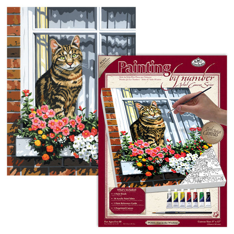 Paint by Number Cat in the Window PCS-11