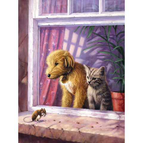 Paint by number with cat and dog