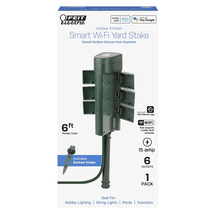 Outdoor 6-Outlet Smart WiFi Yard Stake PLUGWIFISTKWP