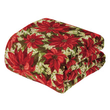 Poinsettia Christmas throw blanket