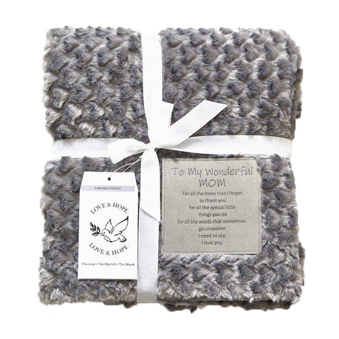To My Wonderful Mom Faux Fur Patch Throw Blanket PT23084