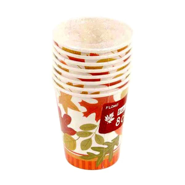 Thanksgiving Maple Leaves & Stripes Cups PW7873