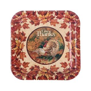 Harvest Turkey Square Paper Plates PWHV304D
