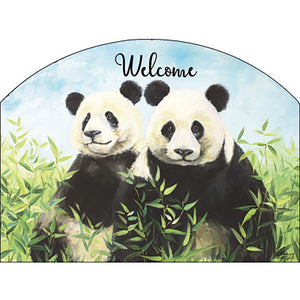 Spring & Summer Outdoor Decor Plaque Panda Bears