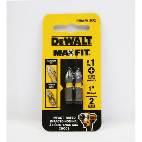 Phillips #1 X 1 in. L Screwdriver Bit Set Steel 2 Pk